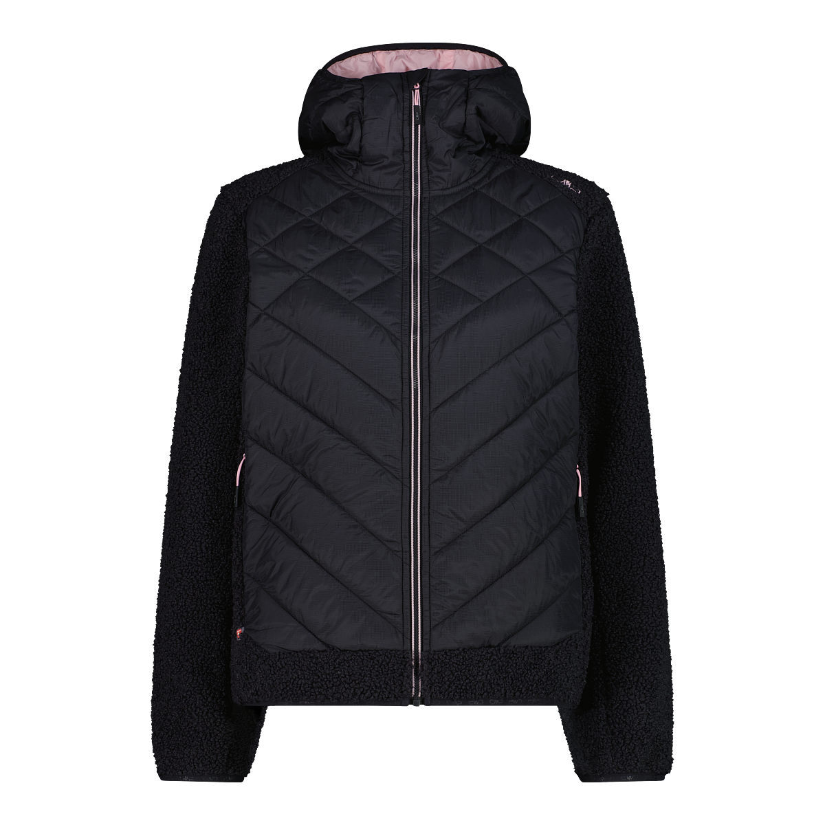 WOMAN JACKET HYBRID FIX HOOD
