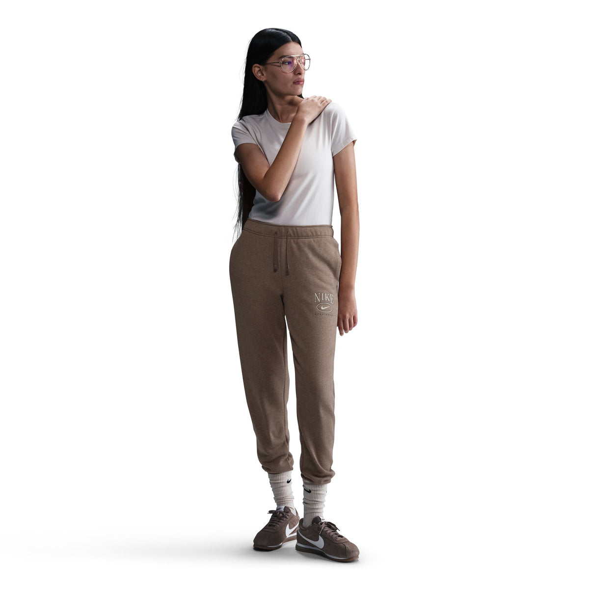 W NSW CLUB FLC MR GFX STD PANT
