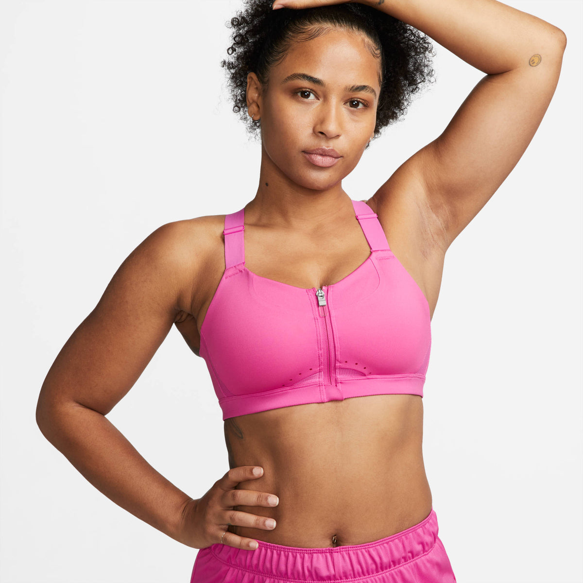W NK DF ALPHA ZIP-FRONT BRA